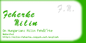 feherke milin business card